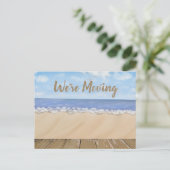 Beach Ocean Landscape Change Address Notice Aankondigingskaart (Staand voorkant)