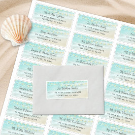 Beach Ocean Lights Wedding Guest Adresetiketten Sticker