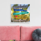 Beach Ocean Live Simple Inspirerend Motivatie Canvas Afdruk (Insitu (Woonkamer))
