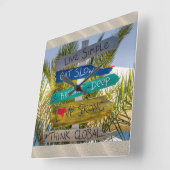 Beach Ocean Live Simple Inspirerend Motivatie Vierkante Klok (Hoek)