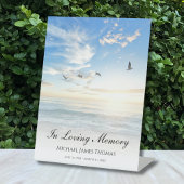 Beach Ocean Memorial of begrafenis Foto Tribute Reclamebord Met Voetstuk