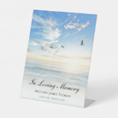 Beach Ocean Memorial of begrafenis Foto Tribute Reclamebord Met Voetstuk (Voorkant)