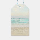 Beach Ocean Memorial of Funeral Tribution Cadeaulabel (Voorkant)