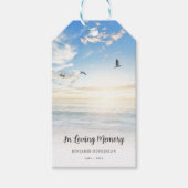 Beach Ocean Memorial of Funeral Tribution Cadeaulabel (Voorkant)