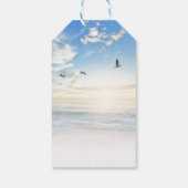 Beach Ocean Memorial of Funeral Tribution Cadeaulabel (Achterkant)