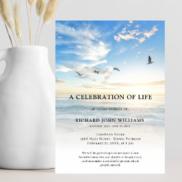Beach Ocean Natuur Celebration of Life Funeral Kaart