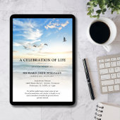 Beach Ocean Natuur Celebration of Life Funeral Kaart