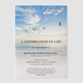 Beach Ocean Natuur Celebration of Life Funeral Vellum Uitnodigingen (Voorkant)