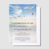 Beach Ocean Natuur Celebration of Life Funeral Vellum Uitnodigingen (Offset)