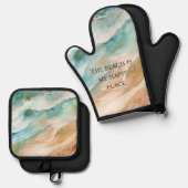 Beach Ocean Ovenwant & Pannenlap Set (Voorkant / Achterkant)