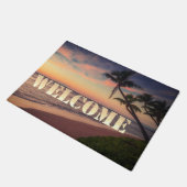 Beach, Ocean, Palm, Sunset, Welcome Deurmat (Schuin)