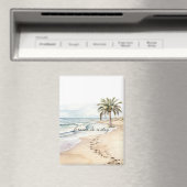 Beach Ocean Palm Tree Wedding Magneet (Insitu (Vaatwasser))