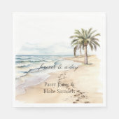 Beach Ocean Palm Tree Wedding Servet (Voorkant)