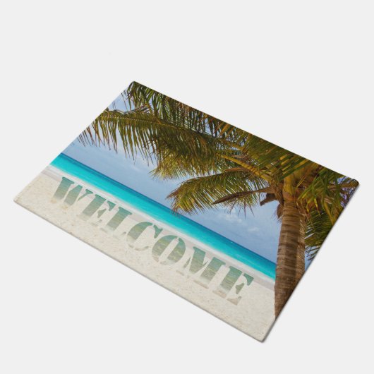 Beach, Ocean, Palm, Welcome Deurmat (Schuin)