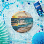 Beach Ocean Personalised Weddending Cake Borden Papieren Bordje