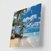 Beach Ocean Photo 168 Vierkante Klok (Hoek)