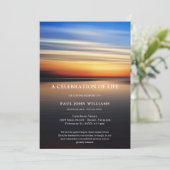 Beach Ocean Photo Celebration of Life Funeral Grey Kaart (Staand voorkant)