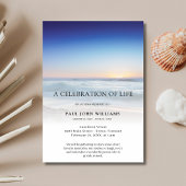 Beach Ocean Photo Celebration of Life Funeral Kaart