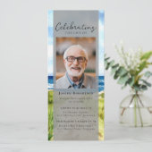 Beach Ocean Photo Funeral Digitale Editie Kaart (Staand voorkant)