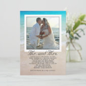 Beach Ocean Photo Marriage Announement Kaart (Staand voorkant)