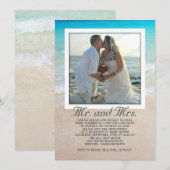 Beach Ocean Photo Marriage Announement Kaart (Voorkant / Achterkant)
