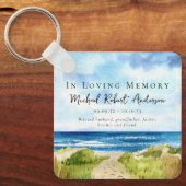 Beach Ocean Photo Memorial Funeral Favor Sleutelhanger (Voorkant)