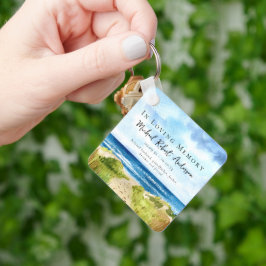 Beach Ocean Photo Memorial Funeral Favor Sleutelhanger