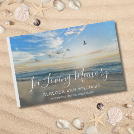 Beach Ocean Photo Memorial of Funeral Guest Book Gastenboek