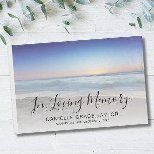 Beach Ocean Photo Memorial of Funeral Guest Book Gastenboek