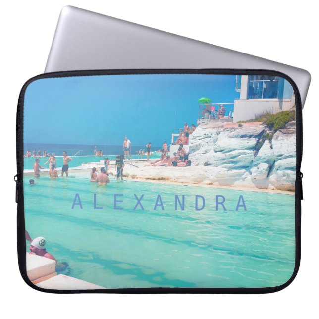 Beach Ocean Pool Blue Aqua Personal Laptop Sleeve (Voorkant)