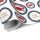 Beach Ocean Red Crabs Verjaardag Cadeaupapier (Rol Hoek)