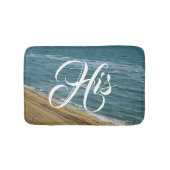 Beach Ocean Sand Blue Tropical van hem/haar Mr/Mrs Badmat (Voorkant)