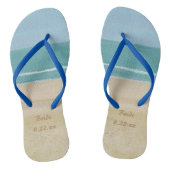 Beach Ocean Sand Bride Wedding Teenslippers (Voetbed)