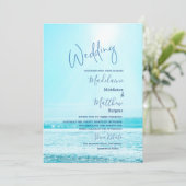 Beach Ocean Scene Blue Modern Kaart (Staand voorkant)