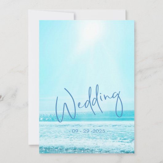 Beach Ocean Scene Blue Modern Kaart (Achterkant)