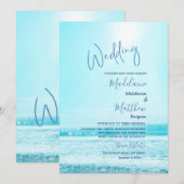 Beach Ocean Scene Blue Modern Kaart (Voorkant / Achterkant)