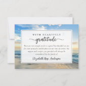 Beach Ocean Script Sympathy Funeral Bedankkaart (Voorkant)