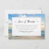 Beach Ocean Script Sympathy Funeral Bedankkaart (Voorkant)