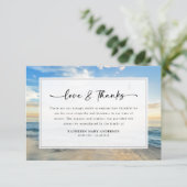 Beach Ocean Script Sympathy Funeral Bedankkaart (Staand voorkant)