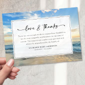 Beach Ocean Script Sympathy Funeral Bedankkaart