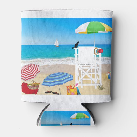 Beach Ocean Sea Lifeguard Guardian Parasols Blikjeskoeler (Voorkant)