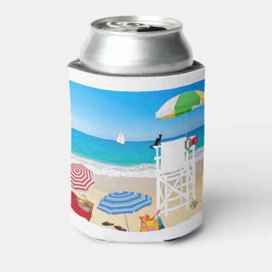 Beach Ocean Sea Lifeguard Guardian Parasols Blikjeskoeler (Blikje Achterkant)