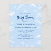 Beach Ocean Sea Shells Boy Baby shower Briefkaart (Voorkant)