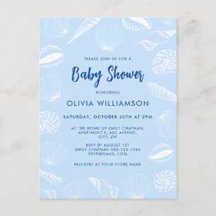 Beach Ocean Sea Shells Boy Baby shower Briefkaart