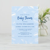 Beach Ocean Sea Shells Boy Baby shower Kaart (Staand voorkant)
