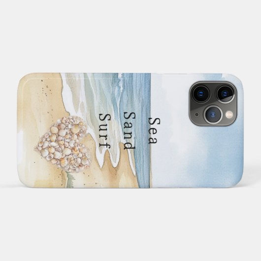 Beach Ocean Sea Shells Heart Case-Mate iPhone Case (Achterkant (horizontaal))
