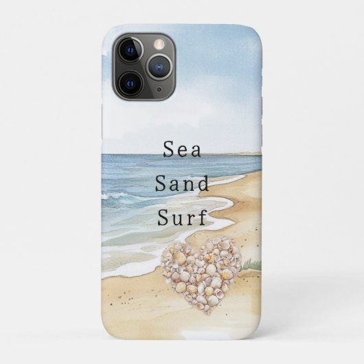 Beach Ocean Sea Shells Heart Case-Mate iPhone Case (Achterkant)