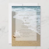 Beach Ocean Seashell Sandy Beach Weddenschap Kaart (Voorkant)