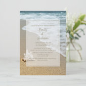 Beach Ocean Seashell Sandy Beach Weddenschap Kaart (Staand voorkant)