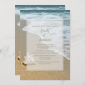 Beach Ocean Seashell Sandy Beach Weddenschap Kaart (Voorkant / Achterkant)